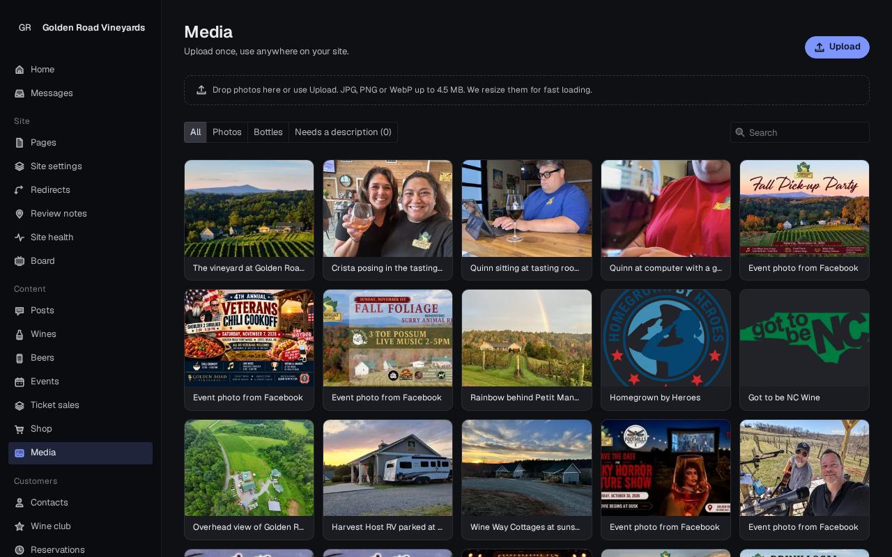 Media library grid