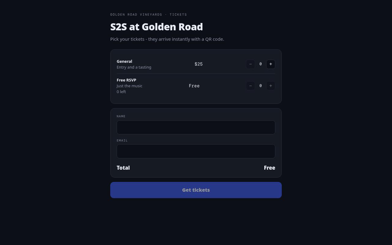Guest ticket purchase page